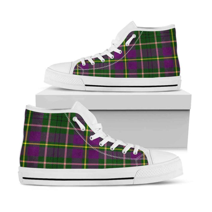 Scottish Taylor Clan Tartan High Top Shoes White Sole Tartan Plaid