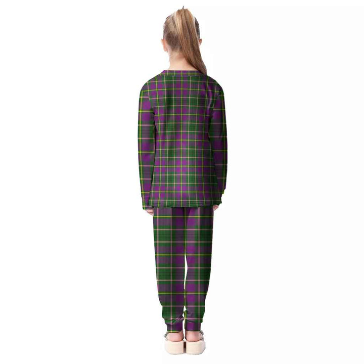 Scottish Taylor Clan Tartan Pajama Set Kid Back Side Tartan Plaid