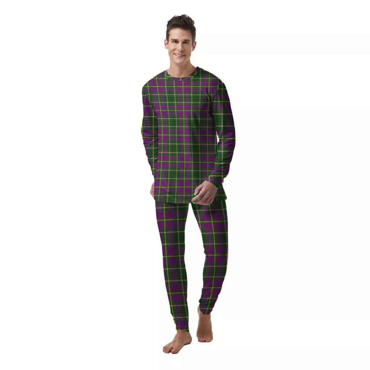 Scottish Taylor Clan Tartan Pajama Set  Men Front Side Tartan Plaid