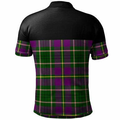 Scottish Taylor Clan Tartan Polo Shirt - Horizontal Style Back Side Tartan Plaid