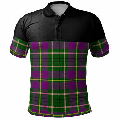 Scottish Taylor Clan Tartan Polo Shirt - Horizontal Style Front Side Tartan Plaid