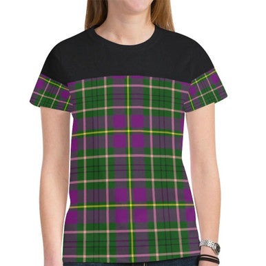 Scottish Taylor Clan Tartan T-Shirt Horizontal Style Back Side Tartan Plaid