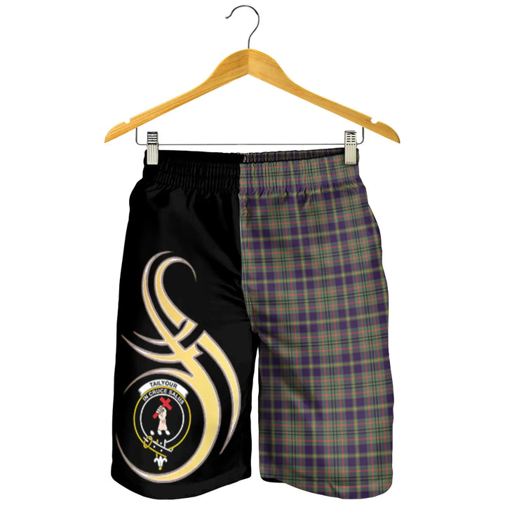 Scottish Taylor Weathered Clan Crest Tartan Believe in Me Men's Shorts