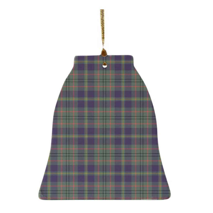 Scottish Taylor Weathered Clan Tartan Ceramic Ornament Bell Shape Tartan Plaid