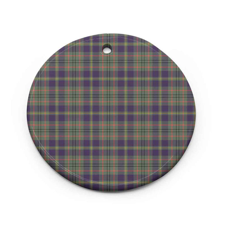 Scottish Taylor Weathered Clan Tartan Ceramic Ornament Circle Shape Tartan Plaid