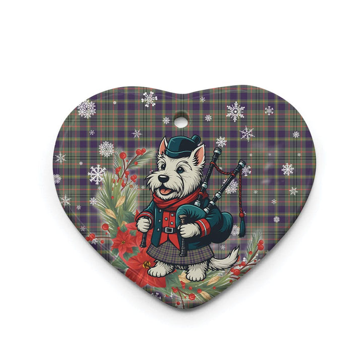 Scottish Taylor Weathered Clan Tartan Ceramic Ornament Cute Scottish Terrier Dog Heart Style Tartan Plaid