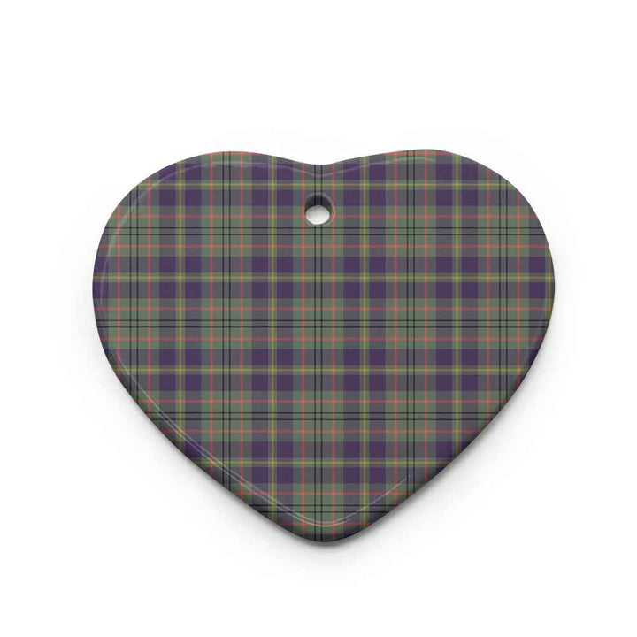 Scottish Taylor Weathered Clan Tartan Ceramic Ornament Heart Shape Tartan Plaid