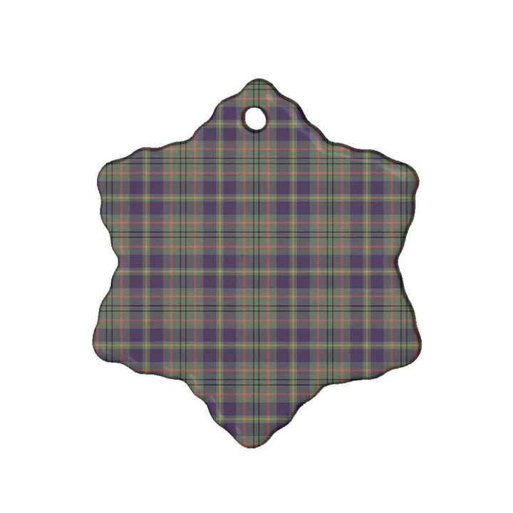 Scottish Taylor Weathered Clan Tartan Ceramic Ornament Snow Flake Shape Tartan Plaid