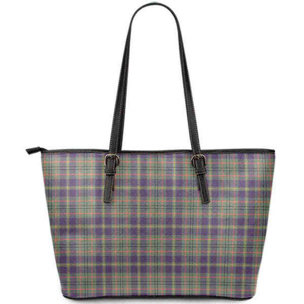Scottish Taylor Weathered Clan Tartan Leather Tote Tartan Plaid