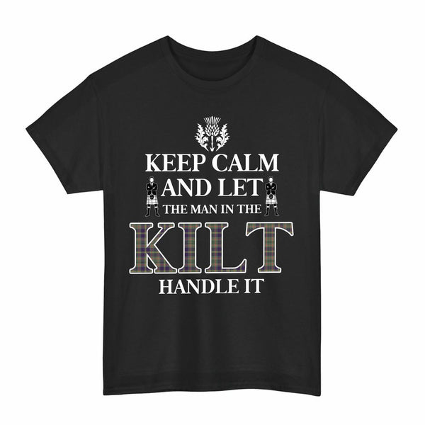 Scottish Taylor Weathered Clan Tartan T-Shirt - Keep Calm Tartan Plaid Black Color