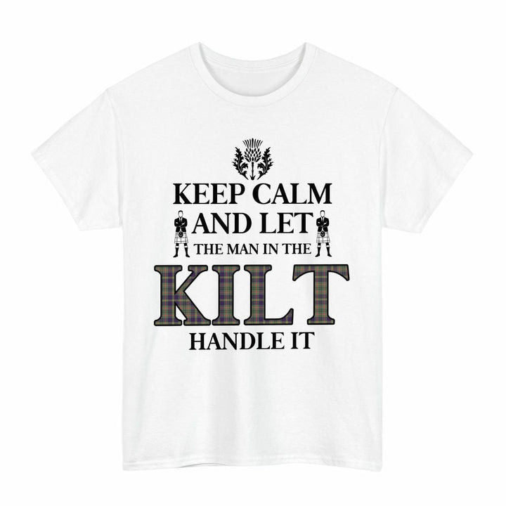 Scottish Taylor Weathered Clan Tartan T-Shirt - Keep Calm Tartan Plaid White Color
