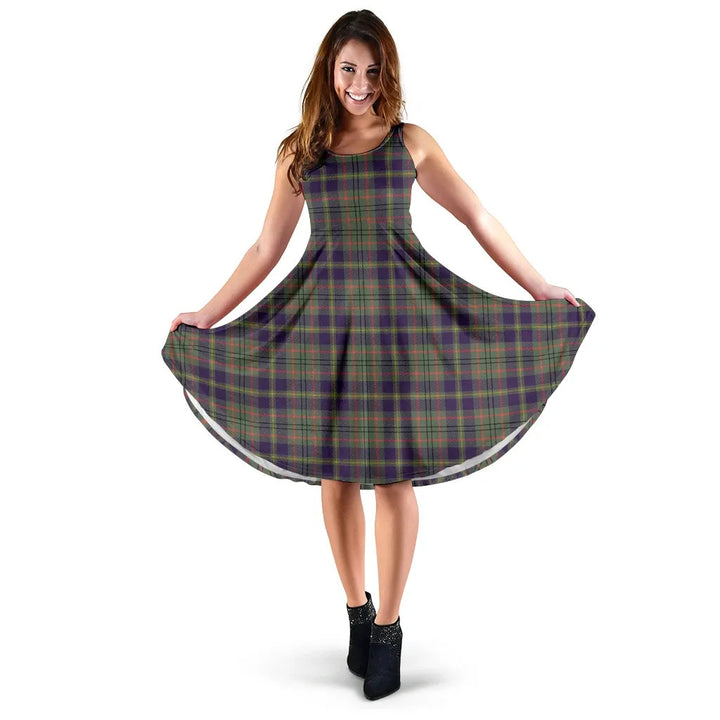 Scottish Taylor Weathered Clan Tartan Women Midi Dress
