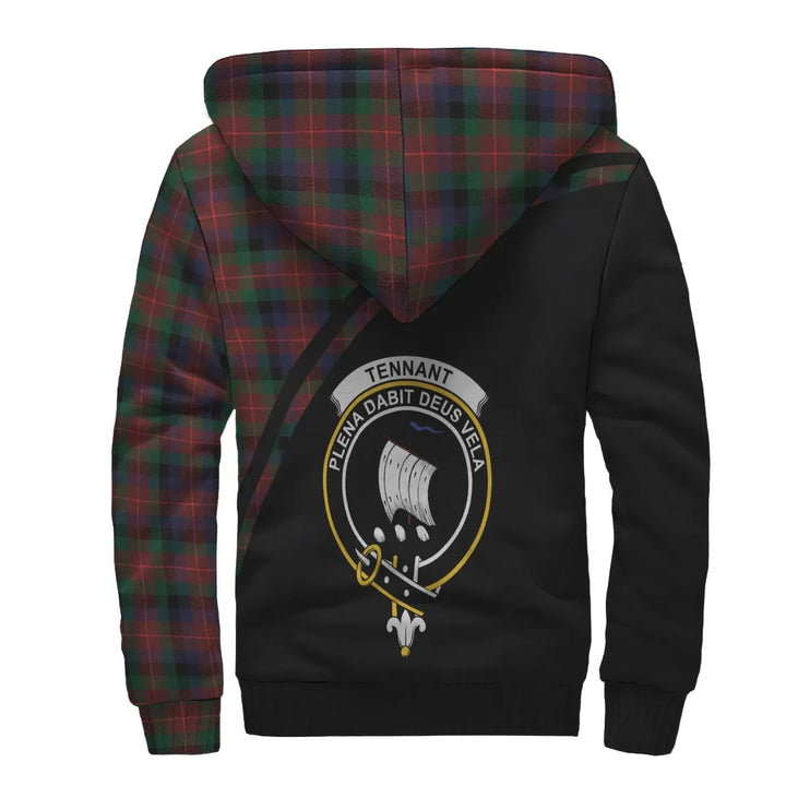 Scottish Tennant Clan Crest Tartan Curve Sherpa Hoodie