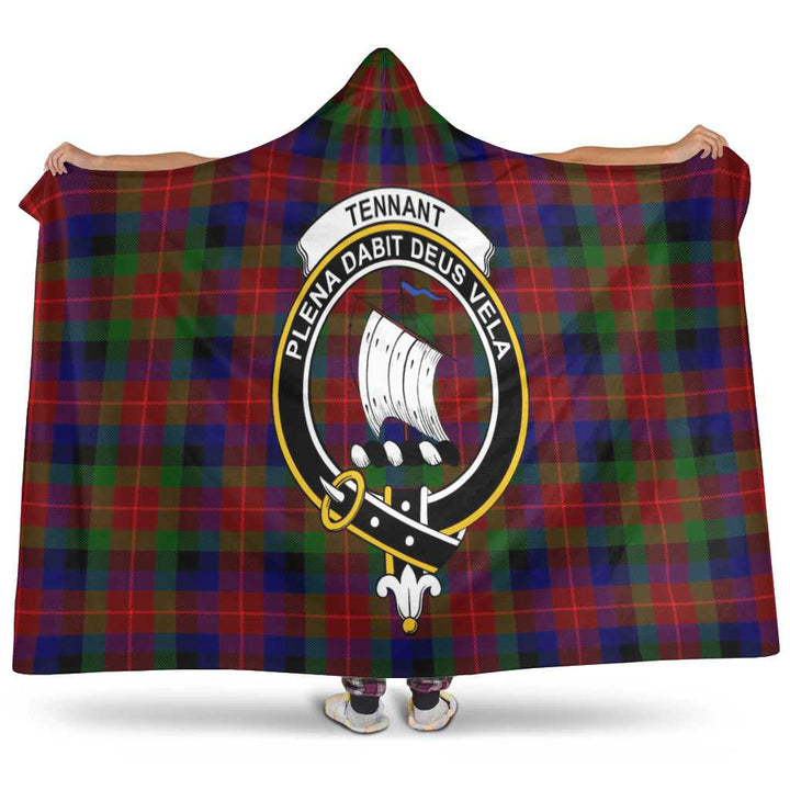 Scottish Tennant Clan Crest Tartan Hooded Blanket Tartan Plaid 1