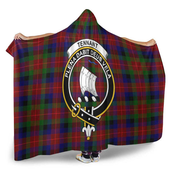 Scottish Tennant Clan Crest Tartan Hooded Blanket Tartan Plaid 2