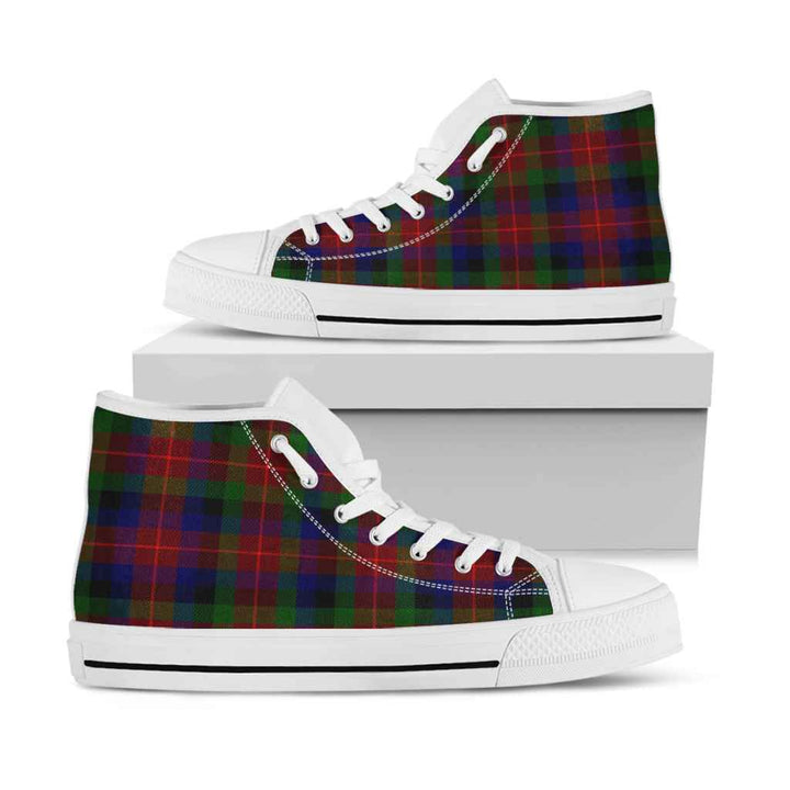 Scottish Tennant Clan Tartan High Top Shoes White Sole Tartan Plaid