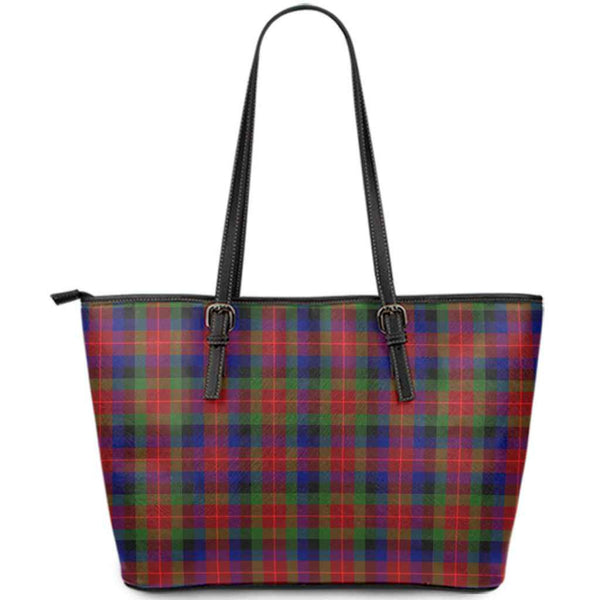 Scottish Tennant Clan Tartan Leather Tote Tartan Plaid