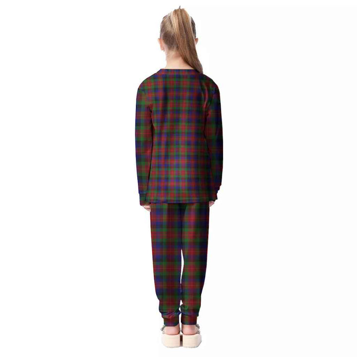 Scottish Tennant Clan Tartan Pajama Set Kid Back Side Tartan Plaid