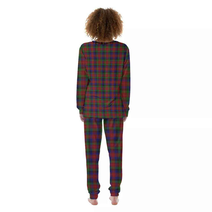 Scottish Tennant Clan Tartan Pajama Set Women Back Side Tartan Plaid