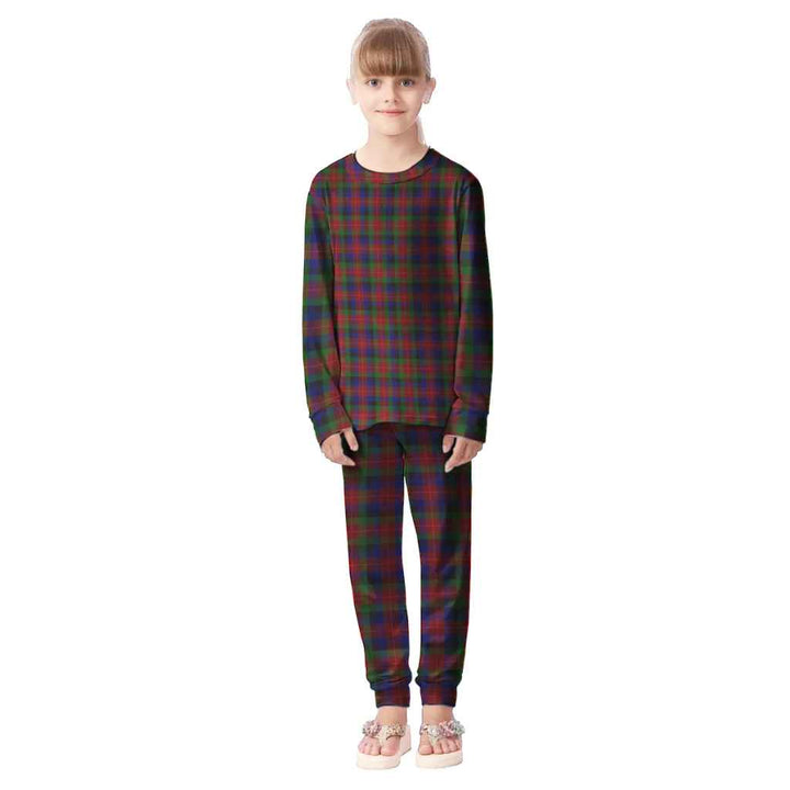 Scottish Tennant Clan Tartan Pajama Set Kid Front Side Tartan Plaid