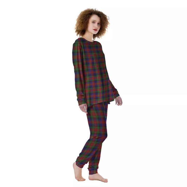 Scottish Tennant Clan Tartan Pajama Set Women Front Side Tartan Plaid