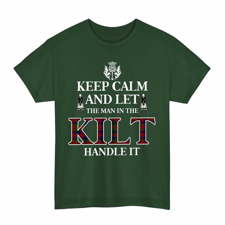 Scottish Tennant Clan Tartan T-Shirt - Keep Calm Tartan Plaid Forest Green Color