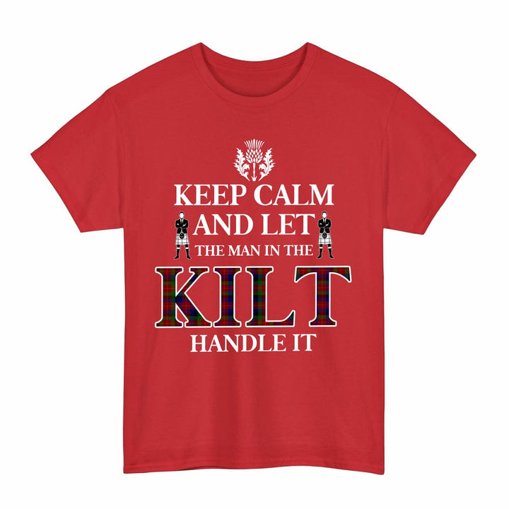 Scottish Tennant Clan Tartan T-Shirt - Keep Calm Tartan Plaid Red Color