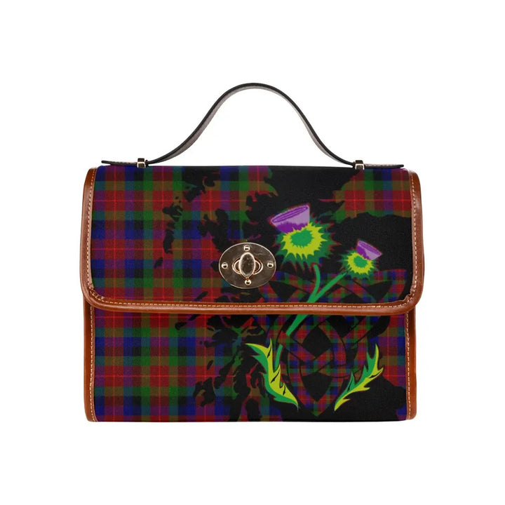 Scottish Tennant Clan Tartan Waterproof Canvas Bag With Thistle Tartan Plaid 1