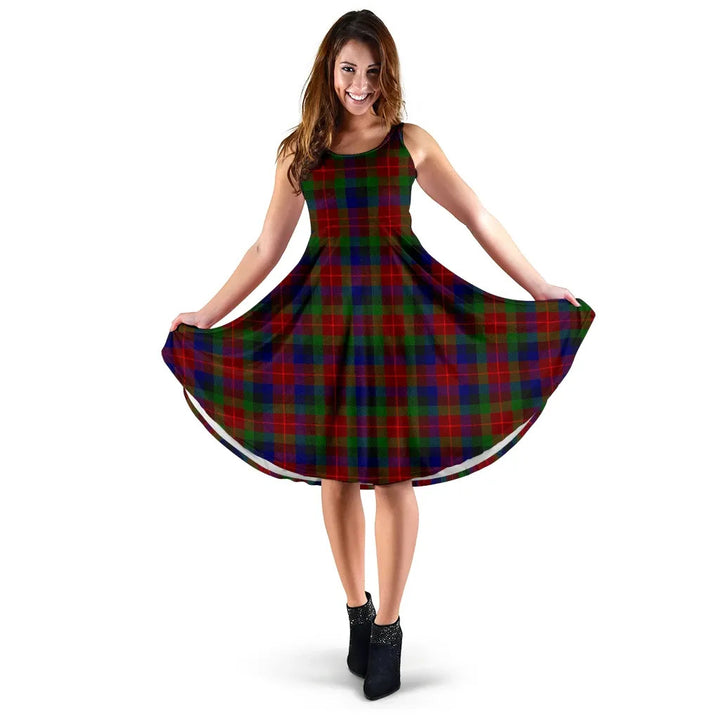 Scottish Tennant Clan Tartan Women Midi Dress