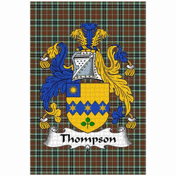 Scottish Thompson Clan Crest Tartan Jigsaw Puzzle 1