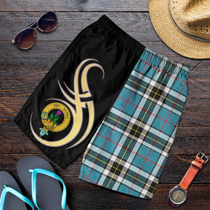 Scottish Thomson Clan Crest Tartan Believe in Me Men's Shorts