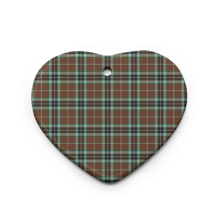Scottish Thomson Hunting Modern Clan Tartan Ceramic Ornament Heart Shape Tartan Plaid