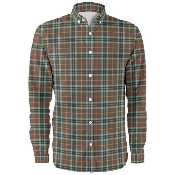 Scottish Thomson Hunting Modern Clan Tartan Long Sleeve Shirt Front Side Tartan Plaid