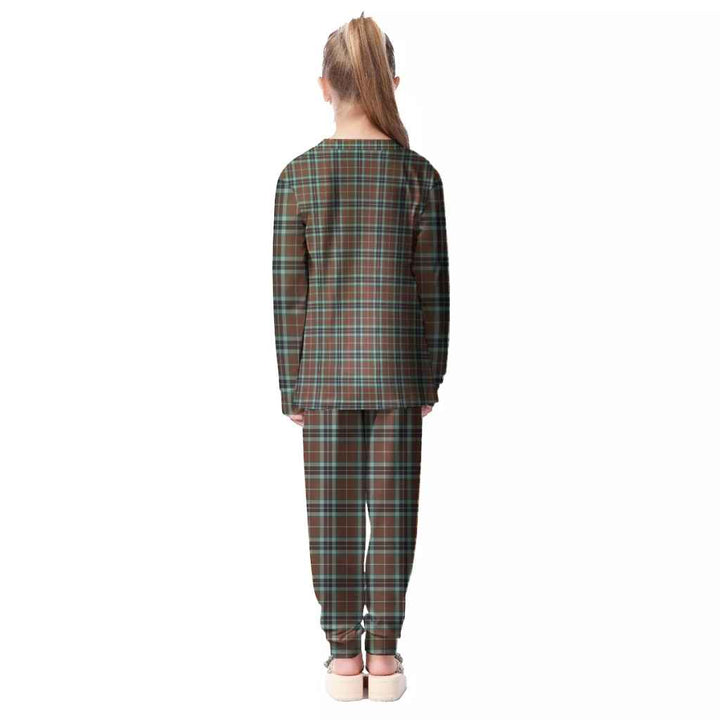 Scottish Thomson Hunting Modern Clan Tartan Pajama Set Kid Back Side Tartan Plaid