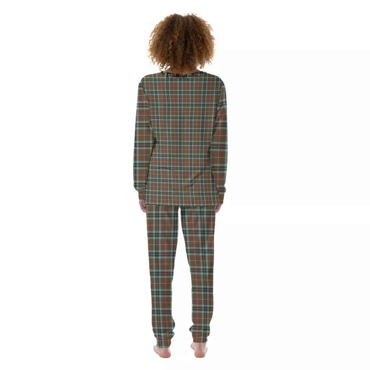 Scottish Thomson Hunting Modern Clan Tartan Pajama Set Women Back Side Tartan Plaid