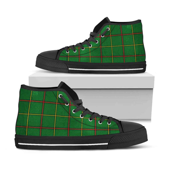 Scottish Tribe of Mar Clan Tartan High Top Shoes Black Sole Tartan Plaid