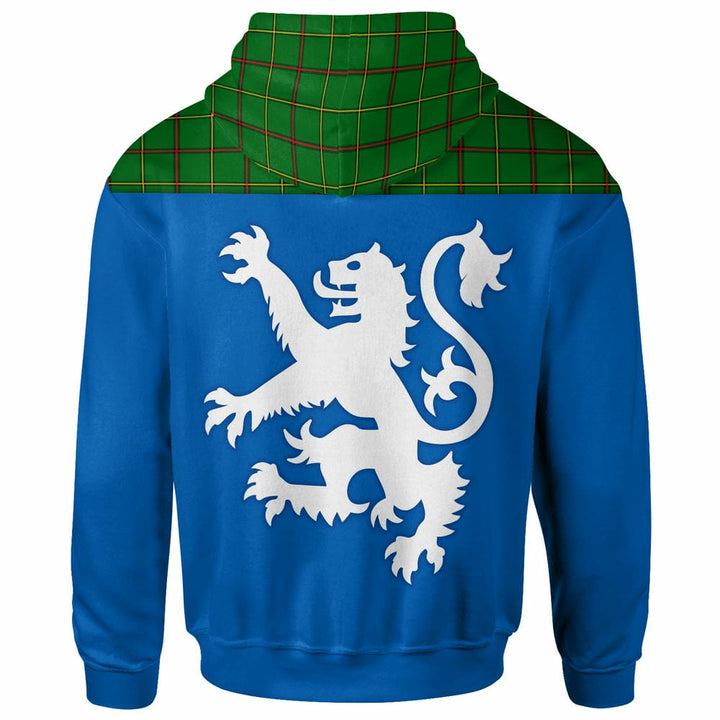 Scottish Tribe of Mar Clan Tartan Hoodie - Lion Rampant of Scotland With Flag back Side Tartan Plaid
