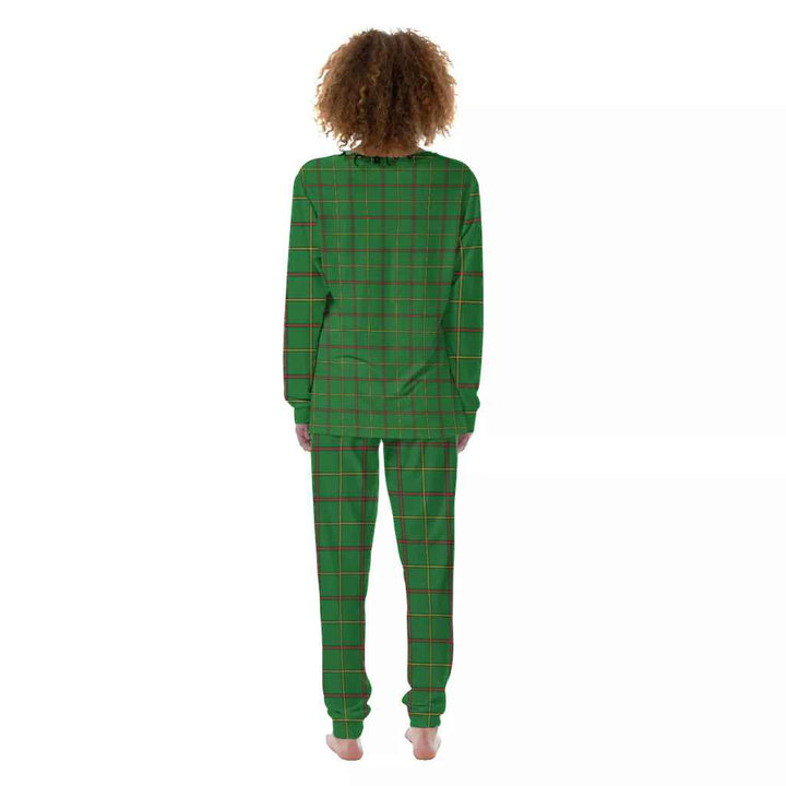 Scottish Tribe of Mar Clan Tartan Pajama Set Women Back Side Tartan Plaid