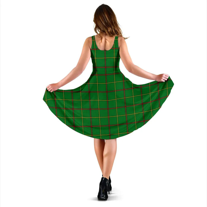 Scottish Tribe of Mar Clan Tartan Women Midi Dress