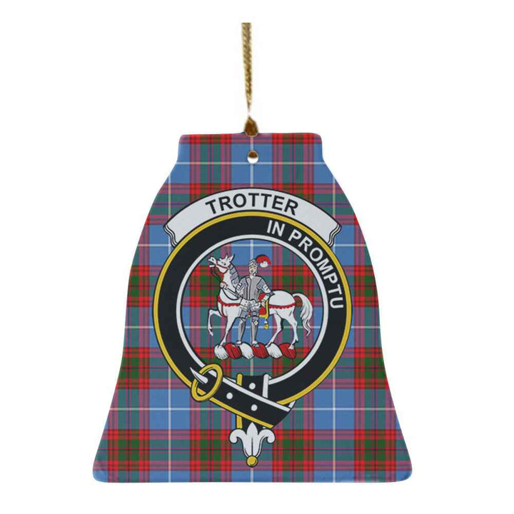Scottish Trotter Clan Crest Tartan Ceramic Ornament Bell Shape Tartan Plaid