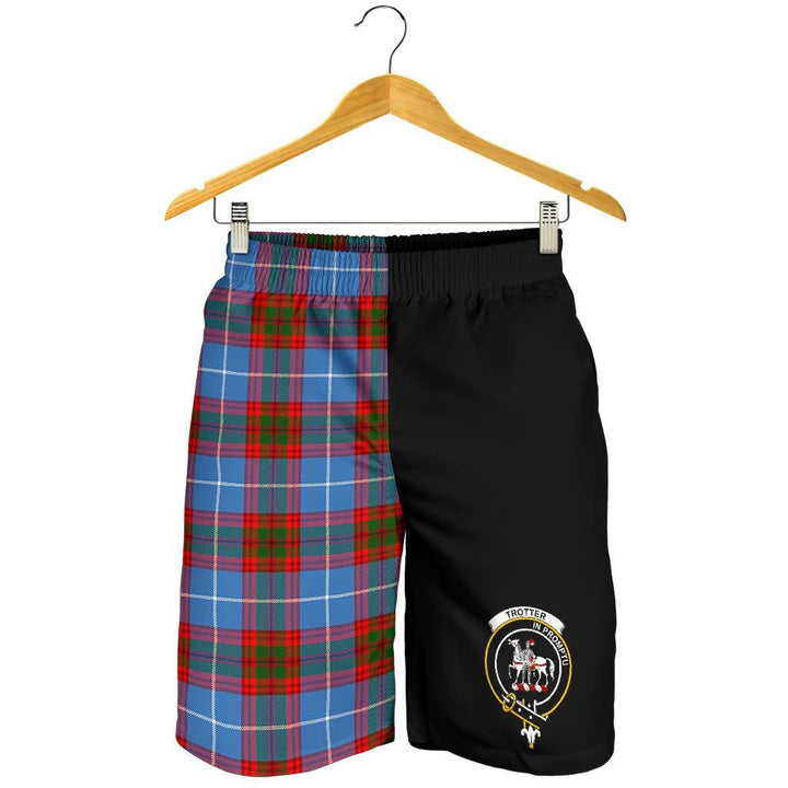Scottish Trotter Clan Crest Tartan Half of Me Men's Shorts