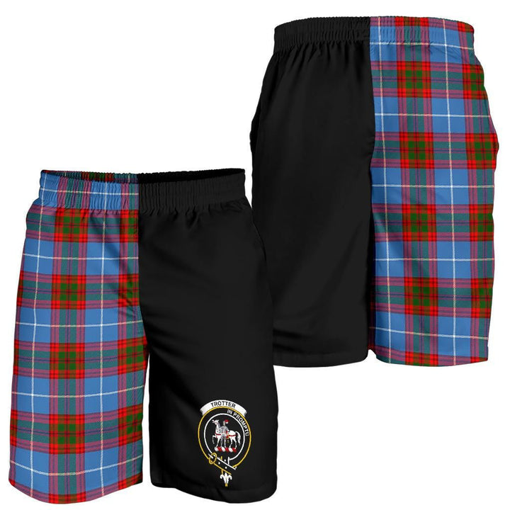 Scottish Trotter Clan Crest Tartan Half of Me Men's Shorts