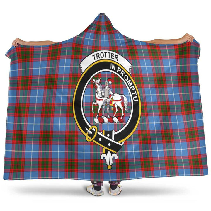 Scottish Trotter Clan Crest Tartan Hooded Blanket Tartan Plaid 1