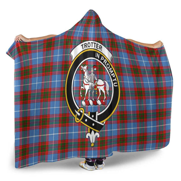Scottish Trotter Clan Crest Tartan Hooded Blanket Tartan Plaid 2