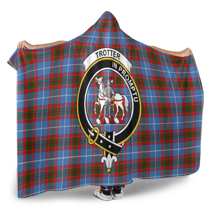 Scottish Trotter Clan Crest Tartan Hooded Blanket Tartan Plaid 2