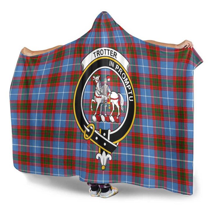 Scottish Trotter Clan Crest Tartan Hooded Blanket Tartan Plaid 3