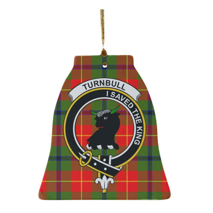 Scottish Turnbull Clan Crest Tartan Ceramic Ornament Bell Shape Tartan Plaid