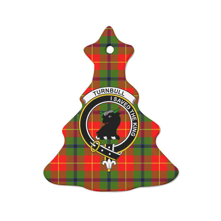 Scottish Turnbull Clan Crest Tartan Ceramic Ornament Tree Shape Tartan Plaid