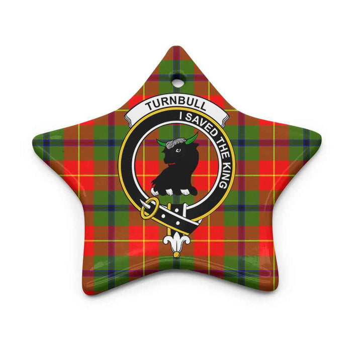 Scottish Turnbull Clan Crest Tartan Ceramic Ornament Star Shape Tartan Plaid