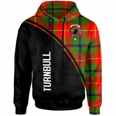 Scottish Turnbull Clan Crest Tartan Curve Hoodie Front Side Tartan Plaid